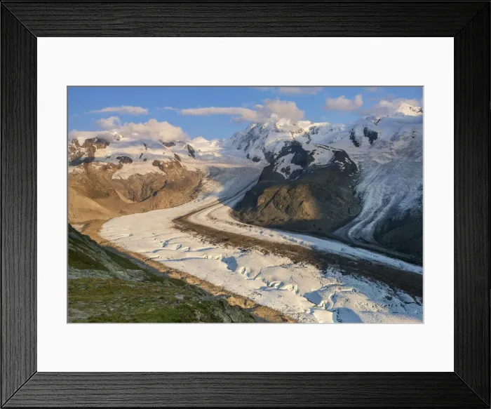 Framed Print : Switzerland, Canton of Valais, Gorner glacier & Monte Rosa Framed Print : Switzerland, Canton of Valais, Gorner glacier & Monte Rosa