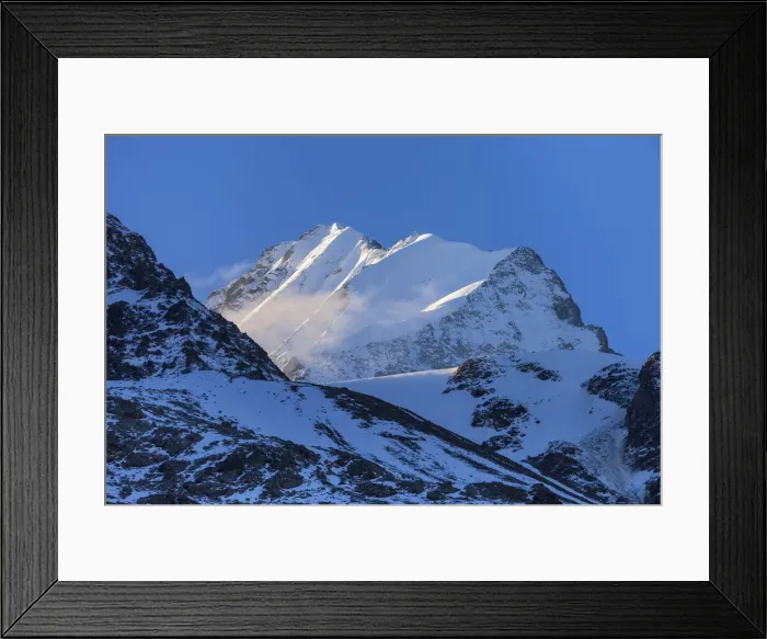 Framed Print : Switzerland, Canton of Valais, Lotschental, Bietschhorn mountain Framed Print : Switzerland, Canton of Valais, Lotschental, Bietschhorn mountain