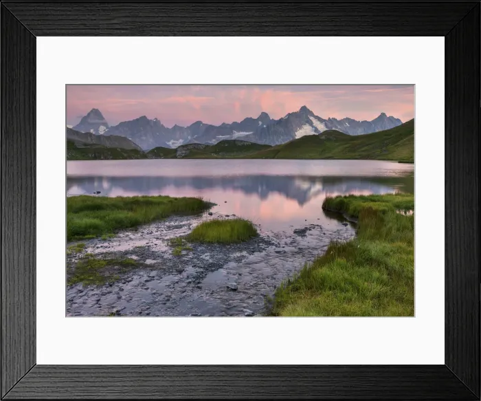 Framed Print : Switzerland, Canton of Valais, Val Ferret valley, lake Fenetre Framed Print : Switzerland, Canton of Valais, Val Ferret valley, lake Fenetre