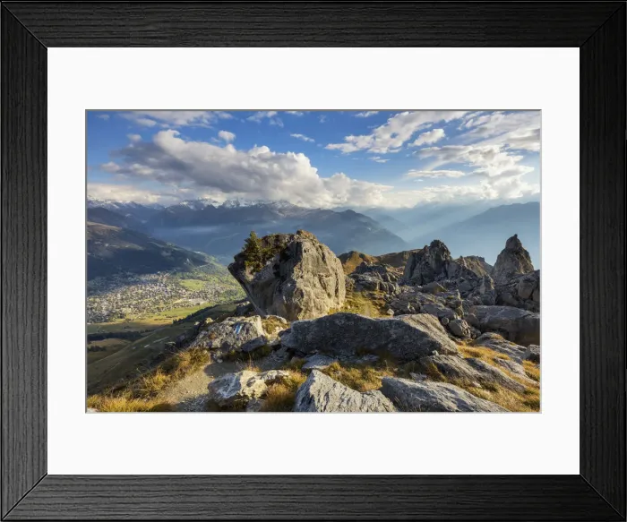 Framed Print : Switzerland, Canton of Valais, view towards Verbier Framed Print : Switzerland, Canton of Valais, view towards Verbier