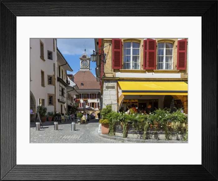 Framed Print : Switzerland, Canton of Fribourg, Murten town, old town Framed Print : Switzerland, Canton of Fribourg, Murten town, old town
