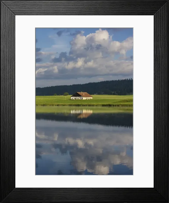 Framed Print : Switzerland, Canton of Neuchatel, Lake Tailleres Framed Print : Switzerland, Canton of Neuchatel, Lake Tailleres