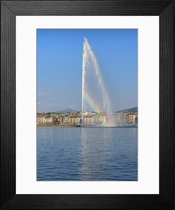 Framed Print : Switzerland, Canton of Geneva, City of Geneva, Lake Geneva, Jet d Eau fountain Framed Print : Switzerland, Canton of Geneva, City of Geneva, Lake Geneva, Jet d Eau fountain