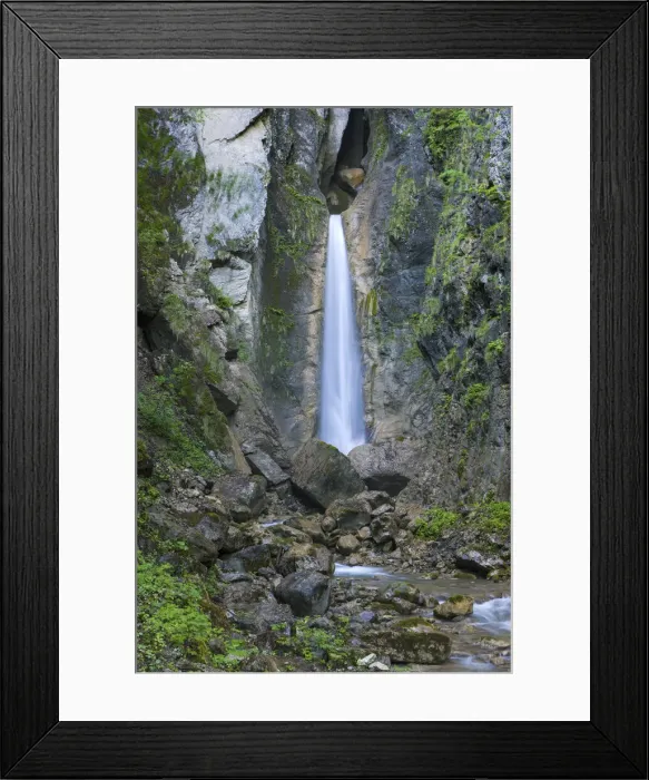Framed Print : Switzerland, Canton of Fribourg, Waterfall near Grandvillard village Framed Print : Switzerland, Canton of Fribourg, Waterfall near Grandvillard village