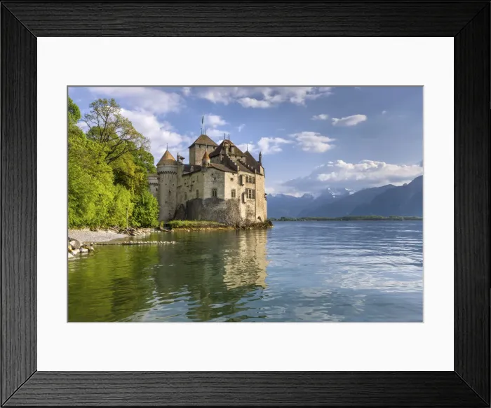 Framed Print : Switzerland, Canton of Vaud, Chillon castle, Lake Geneva Framed Print : Switzerland, Canton of Vaud, Chillon castle, Lake Geneva