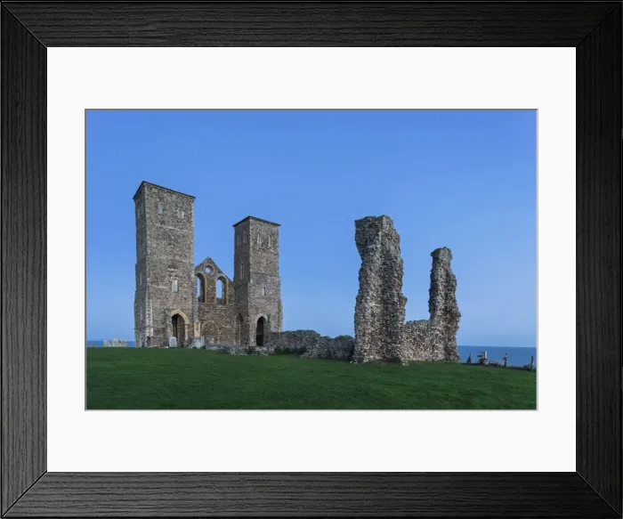 Framed Print : England, Kent, Herne Bay, Reculver Towers and Roman Ruins of Roman Fort Framed Print : England, Kent, Herne Bay, Reculver Towers and Roman Ruins of Roman Fort