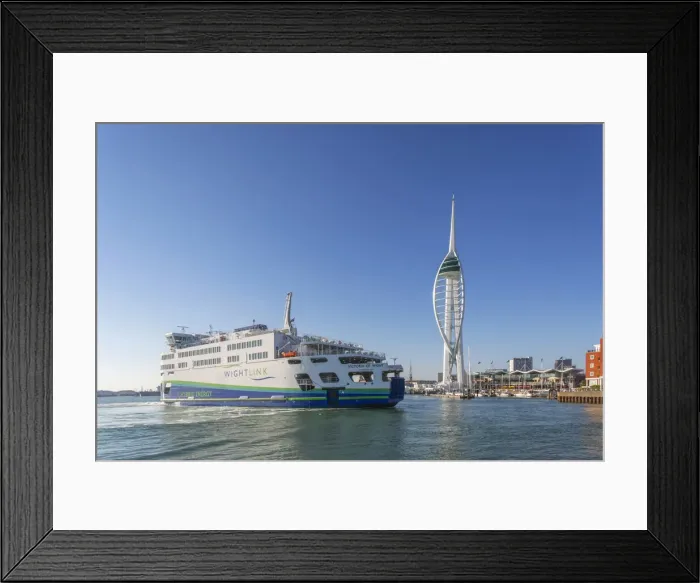 Framed Print : England, Hampshire, Portsmouth, Wightlink Ferry Victoria of Wight and The Spinnaker Tower Framed Print : England, Hampshire, Portsmouth, Wightlink Ferry Victoria of Wight and The Spinnaker Tower