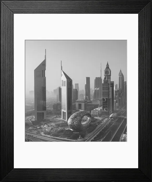 Framed Print : Museum Of The Future, Emirates Towers & Sheikh Zayad Road, Dubai Framed Print : Museum Of The Future, Emirates Towers & Sheikh Zayad Road, Dubai