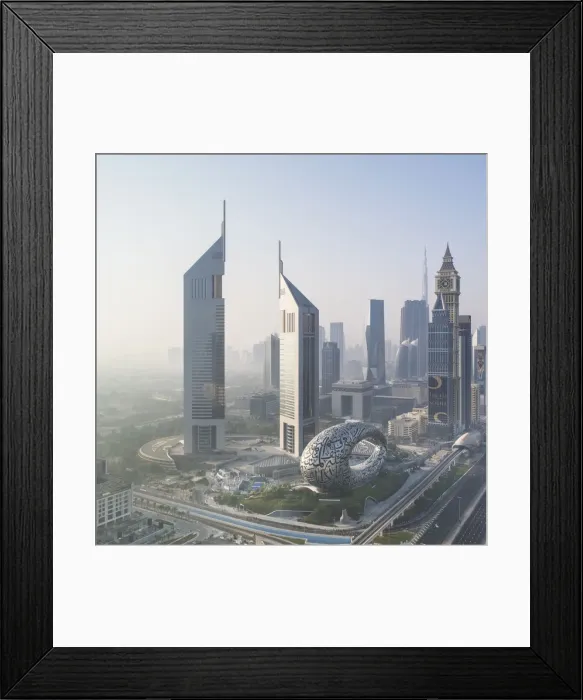 Framed Print : Museum Of The Future, Emirates Towers & Sheikh Zayad Road, Dubai, United Arab Emirates Framed Print : Museum Of The Future, Emirates Towers & Sheikh Zayad Road, Dubai, United Arab Emirates