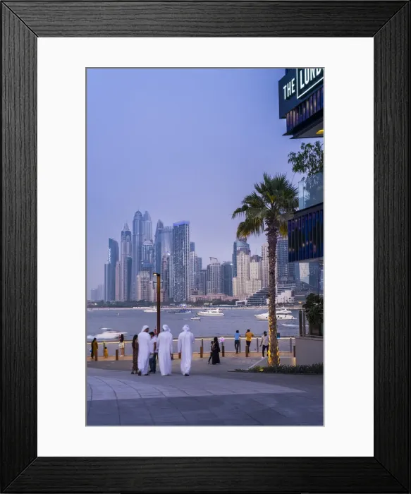 Framed Print : Dubai Marina viewd from Blue Water Island, Dubai, United Arab Emirates Framed Print : Dubai Marina viewd from Blue Water Island, Dubai, United Arab Emirates