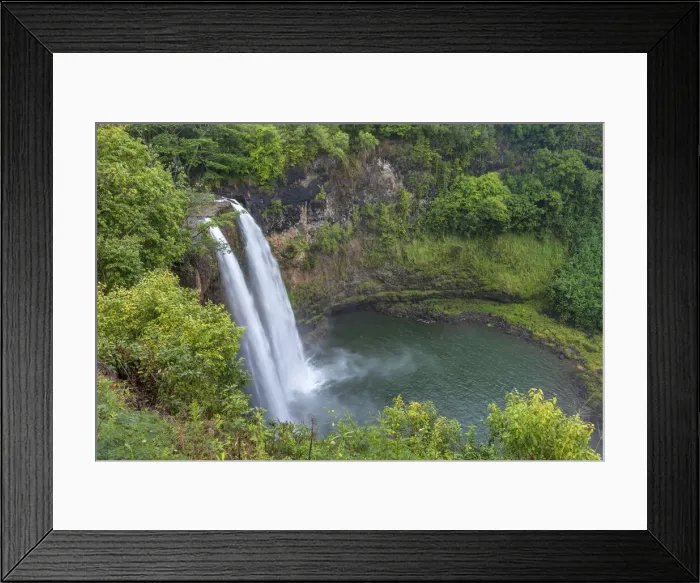 Framed Print : USA, Hawaii, Kauai, Wailua Falls Framed Print : USA, Hawaii, Kauai, Wailua Falls