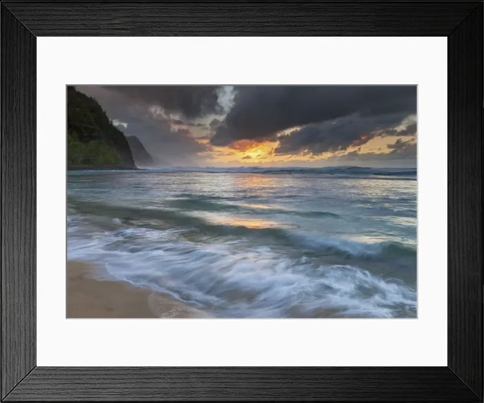 Framed Print : USA, Hawaii, Kauai, Na Pali Coast, Kee Beach