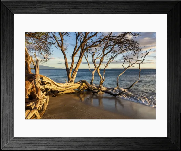 Framed Print : USA, Hawaii, Maui, Puamana Beach, sunset