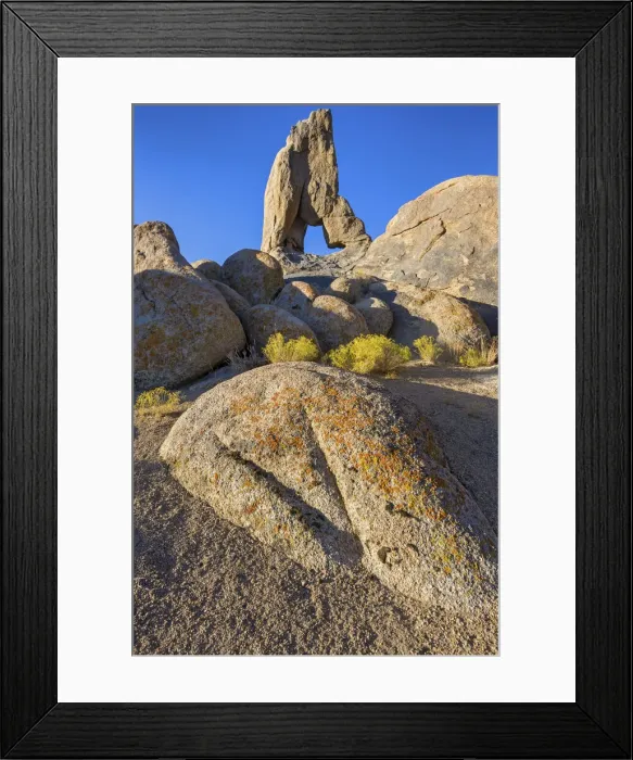 Framed Print : USA, California, Alabama Hills, Boot Arch rock Framed Print : USA, California, Alabama Hills, Boot Arch rock