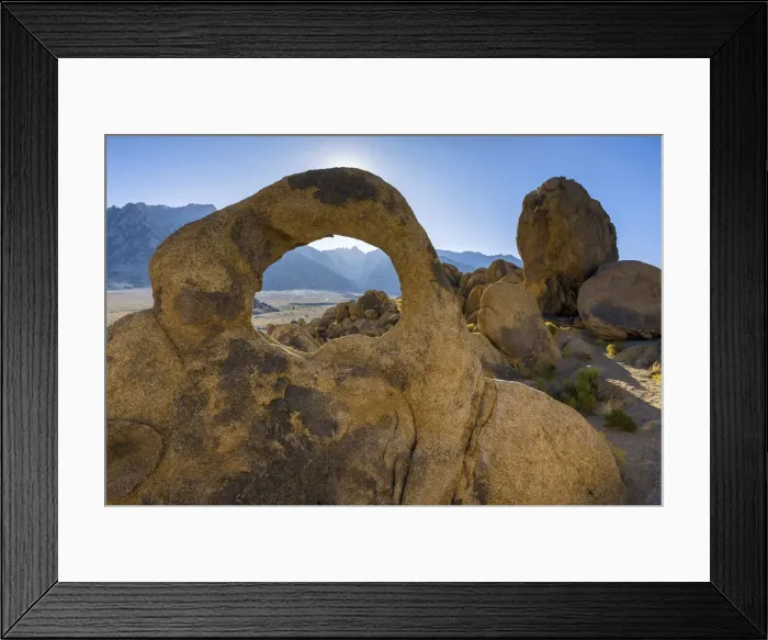 Framed Print : USA, California, Alabama Hills, Whitney Portal Arch rock