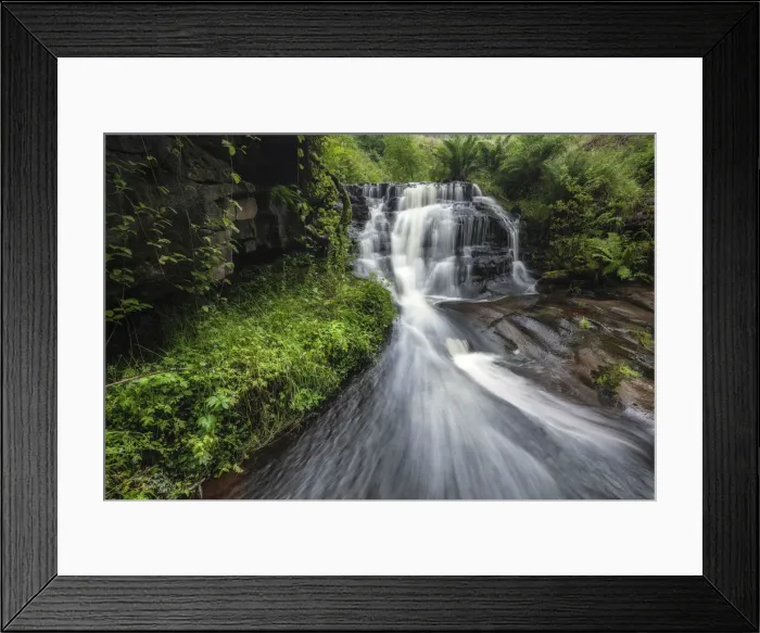 Framed Print : Waterfalls at Blaen-y-glyn, Brecon Beacons National Park, Powys, Wales, UK