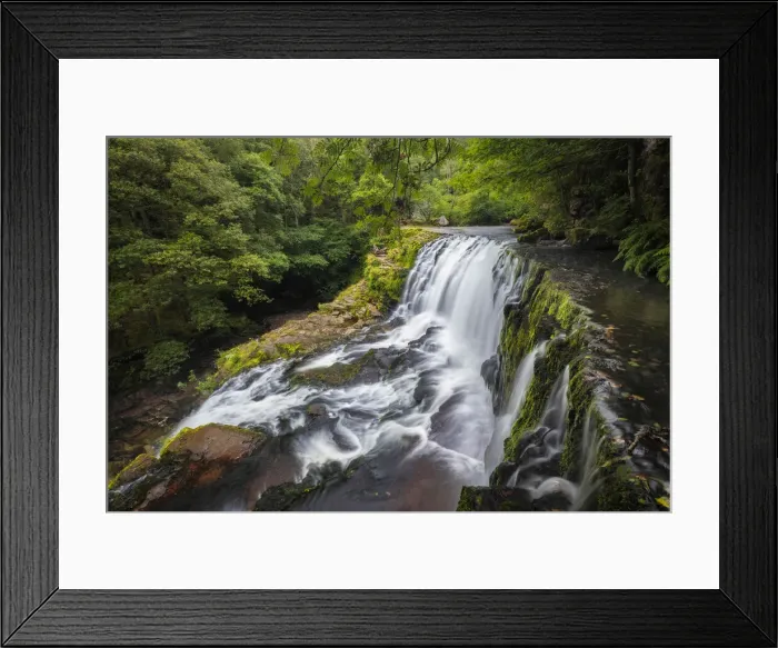 Framed Print : Sgwd Isaf Clun Gwyn waterfall, Afon Mellte, Brecon Beacons National Park, Powys, Wales