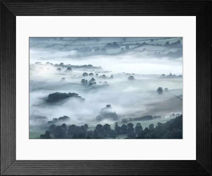 Framed Print : Misty dawn view over the Usk Valley from Tor y Foel, Brecon Beacons National Park, Powys Framed Print : Misty dawn view over the Usk Valley from Tor y Foel, Brecon Beacons National Park, Powys