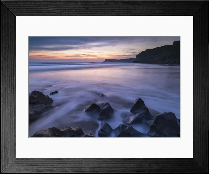 Framed Print : Twilight over Mewslade Bay on the Gower Peninsula, South Wales, UK Framed Print : Twilight over Mewslade Bay on the Gower Peninsula, South Wales, UK