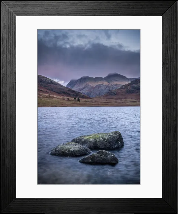 Framed Print : UK, England, Cumbria, Lake District National Park, Blae Tarn and Langdale Pikes beyond Framed Print : UK, England, Cumbria, Lake District National Park, Blae Tarn and Langdale Pikes beyond