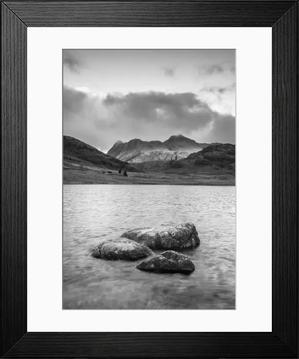 Framed Print : UK, England, Cumbria, Lake District National Park, Blae Tarn and Langdale Pikes beyond Framed Print : UK, England, Cumbria, Lake District National Park, Blae Tarn and Langdale Pikes beyond
