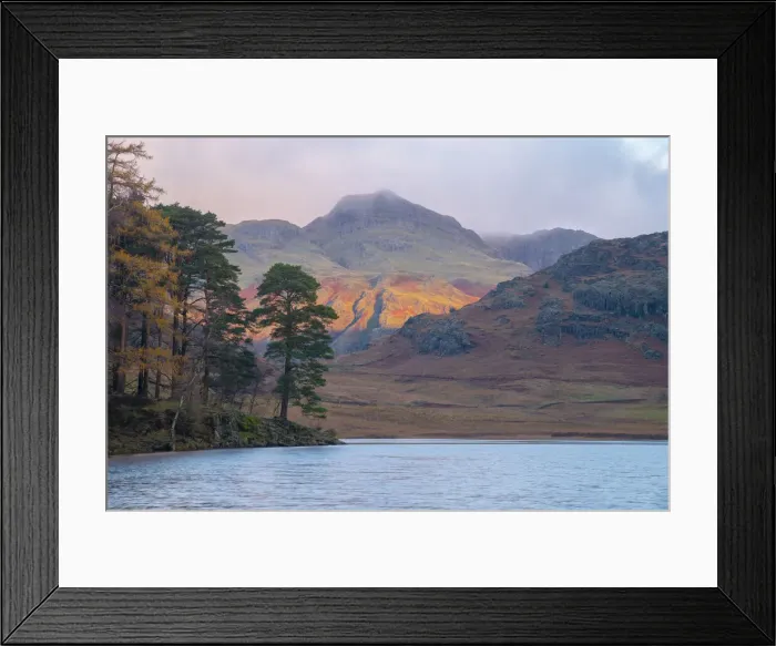 Framed Print : UK, England, Cumbria, Lake District National Park, Blae Tarn and Langdale Pikes beyond Framed Print : UK, England, Cumbria, Lake District National Park, Blae Tarn and Langdale Pikes beyond