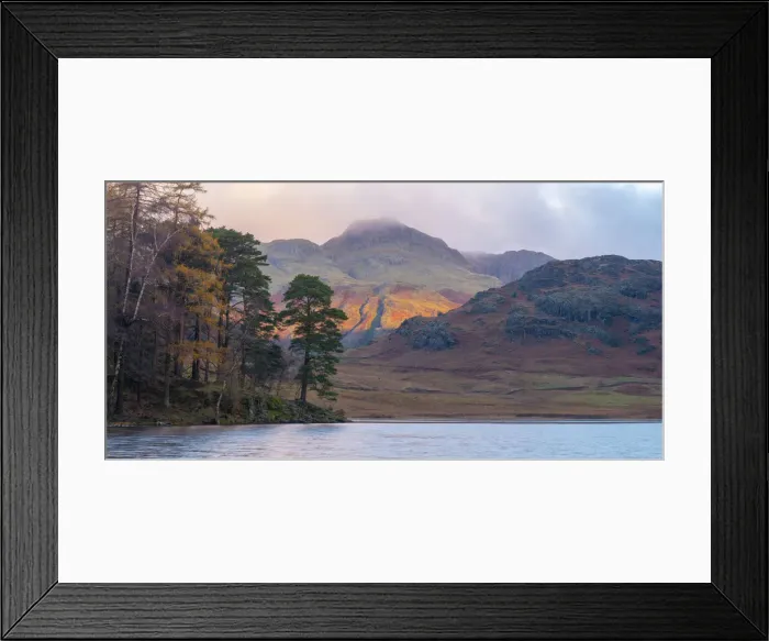 Framed Print : UK, England, Cumbria, Lake District National Park, Blae Tarn and Langdale Pikes beyond Framed Print : UK, England, Cumbria, Lake District National Park, Blae Tarn and Langdale Pikes beyond