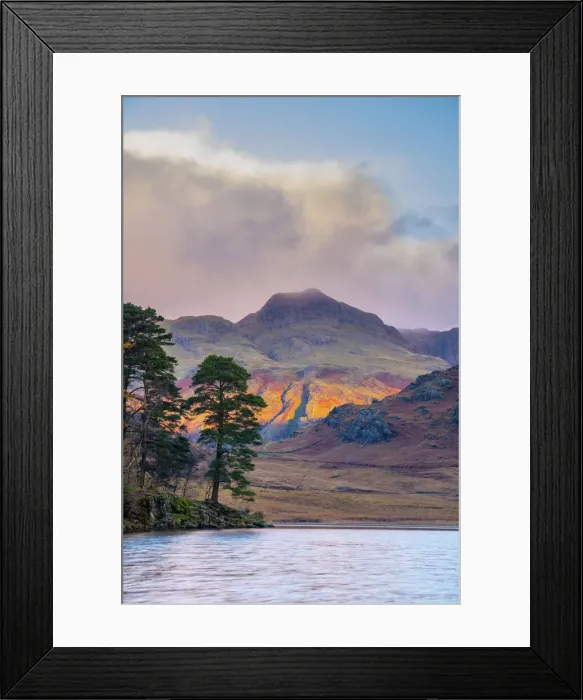 Framed Print : UK, England, Cumbria, Lake District National Park, Blae Tarn and Langdale Pikes beyond Framed Print : UK, England, Cumbria, Lake District National Park, Blae Tarn and Langdale Pikes beyond