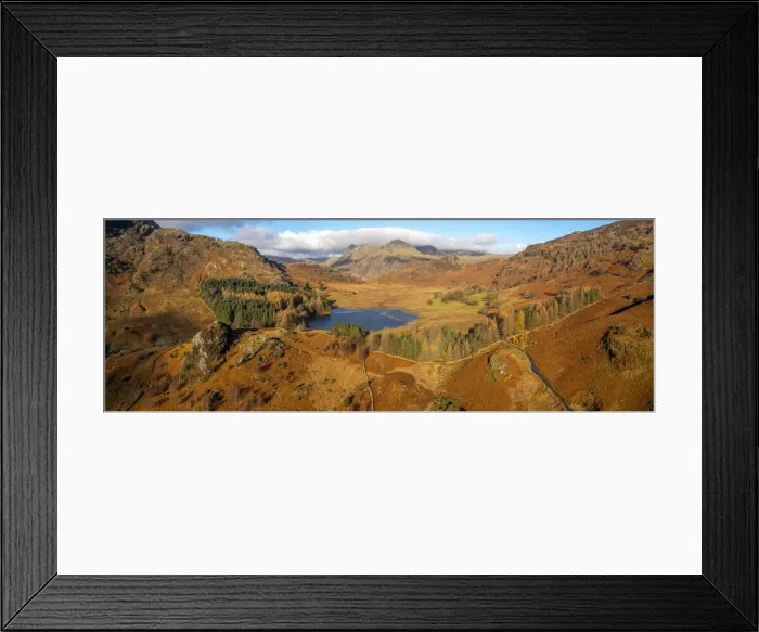Framed Print : UK, England, Cumbria, Lake District National Park, Blae Tarn and Langdale Pikes beyond Framed Print : UK, England, Cumbria, Lake District National Park, Blae Tarn and Langdale Pikes beyond
