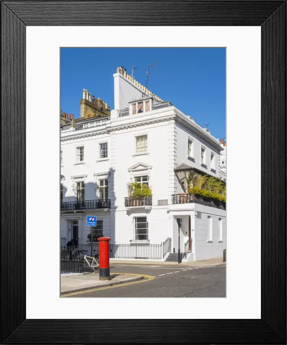 Framed Print : Street scene, , Kensington, London, England, UK Framed Print : Street scene, , Kensington, London, England, UK