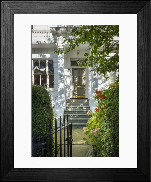 Framed Print : Doorway of Georgian terraced house, Kensington, London, England, UK