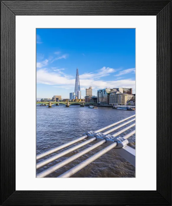 Framed Print : The Shard & Millennium bridge, London, England, UK Framed Print : The Shard & Millennium bridge, London, England, UK