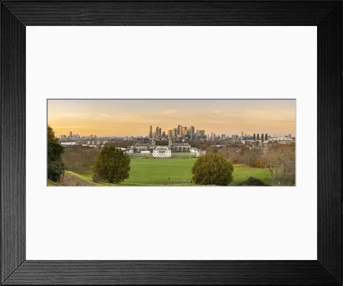 Framed Print : Docklands skyline from Greenwich Park, Greenwich, London, England, UK Framed Print : Docklands skyline from Greenwich Park, Greenwich, London, England, UK
