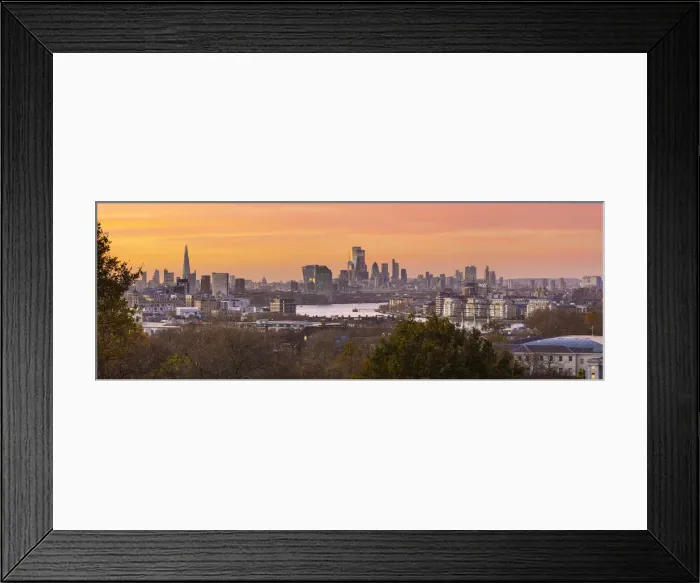 Framed Print : London skyline from Greenwich Park, Greenwich, London, England, UK Framed Print : London skyline from Greenwich Park, Greenwich, London, England, UK