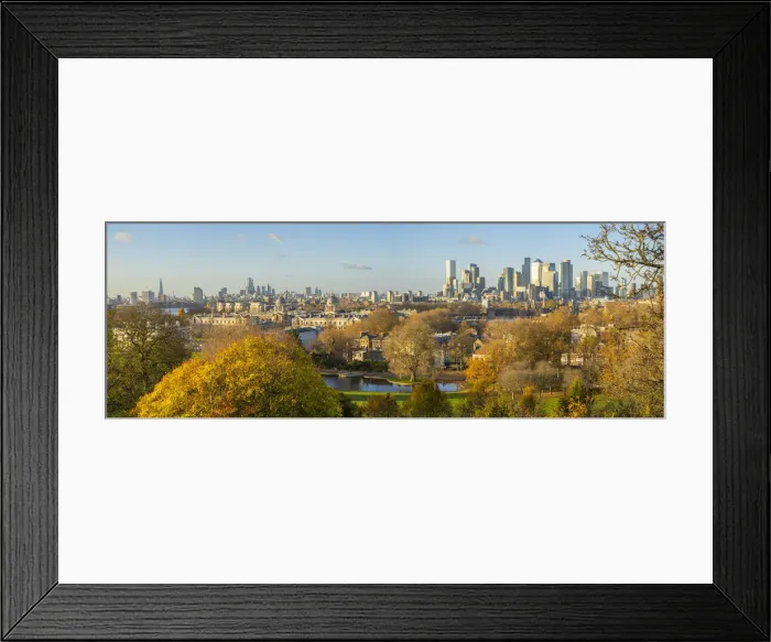 Framed Print : Docklands skyline from Greenwich Park, Greenwich, London, England, UK Framed Print : Docklands skyline from Greenwich Park, Greenwich, London, England, UK