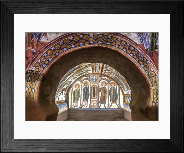 Framed Print : Andorra, Andorra La Velha, Projections of the paintings of the apsis in the Santa Coloma church Framed Print : Andorra, Andorra La Velha, Projections of the paintings of the apsis in the Santa Coloma church