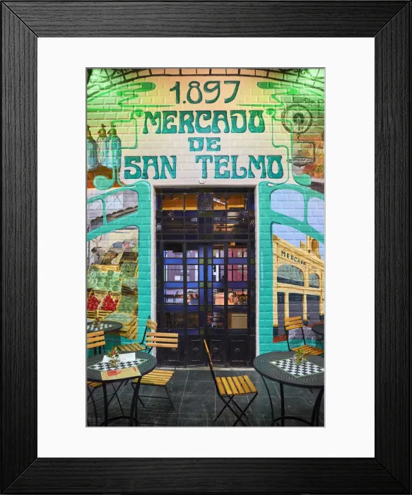 Framed Print : Wall art painting in a bar of the San Telmo Market, Buenos Aires, Argentina