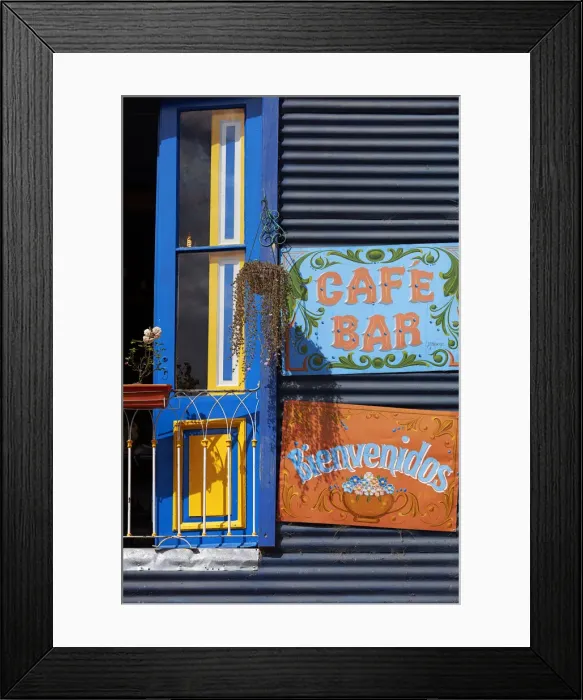 Framed Print : The window of a colorful bar in the Caminito de La Boca'with wall decorations in Fileteado Art, Buenos Aires, Argentina Framed Print : The window of a colorful bar in the Caminito de La Boca'with wall decorations in Fileteado Art, Buenos Aires, Argentina