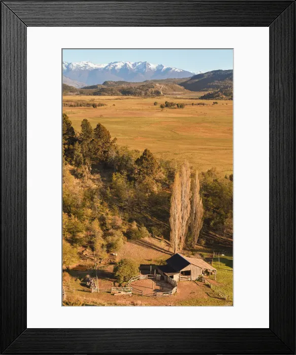 Framed Print : The laguna Terraplen valley at sunrise with the Andes mountains snowy peaks in background, Trevelin, Chubut, Patagonia, Argentina Framed Print : The laguna Terraplen valley at sunrise with the Andes mountains snowy peaks in background, Trevelin, Chubut, Patagonia, Argentina