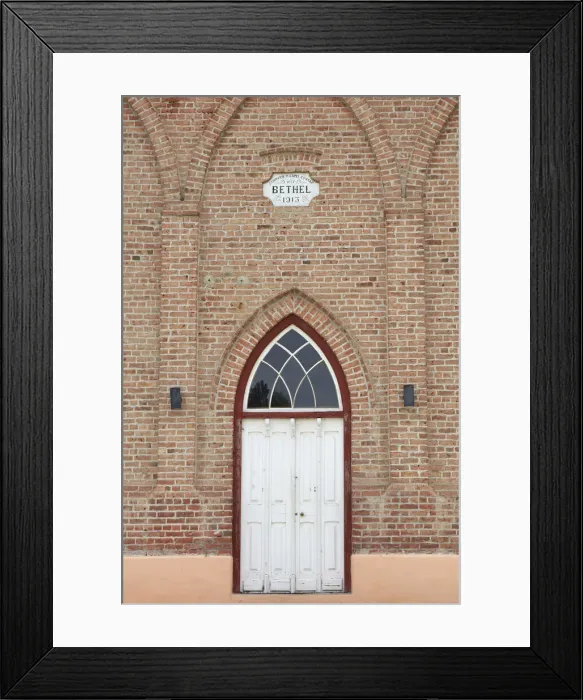 Framed Print : A detail over the main facade of the Bethel Chapel, Gaiman, Chubut, Argentina. The building was built by Welsh settlers in 1913 Framed Print : A detail over the main facade of the Bethel Chapel, Gaiman, Chubut, Argentina. The building was built by Welsh settlers in 1913