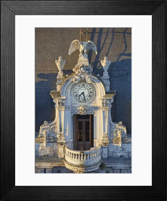 Framed Print : Detail of the clock of La Prensa'building (Beaux Arts) at sunset on Avenida de Mayo, Monserrat, Buenos Aires, Argentina. Once the headquarters of the La Prensa'Daily Newspaper Framed Print : Detail of the clock of La Prensa'building (Beaux Arts) at sunset on Avenida de Mayo, Monserrat, Buenos Aires, Argentina. Once the headquarters of the La Prensa'Daily Newspaper