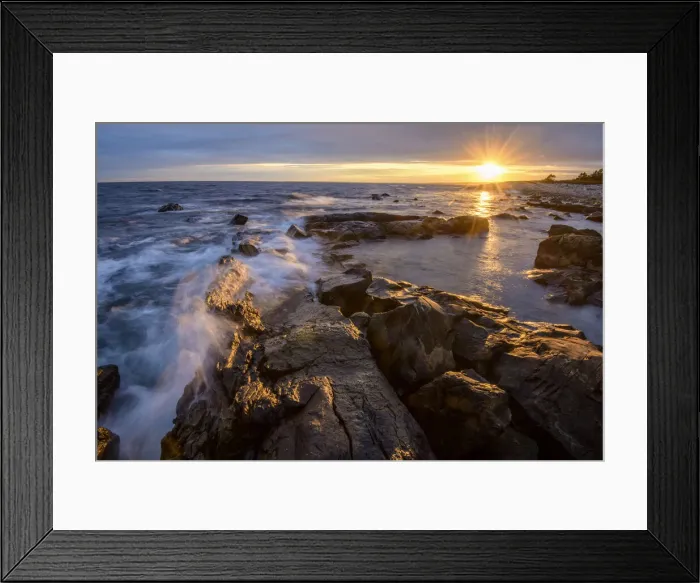 Framed Print : Canada, Maritimes, Nova Scotia, Liverpool, Western Head sunset