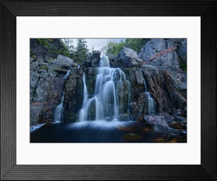 Framed Print : Canada, Maritimes, Cape Breton, Ingonish, Cape Breton Highlands National Park, waterfall Framed Print : Canada, Maritimes, Cape Breton, Ingonish, Cape Breton Highlands National Park, waterfall