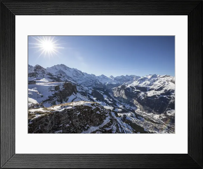 Framed Print : Lauterbrunnen valley from Mannlichen, Jungfrau Region, Berner Oberland, Switzerland