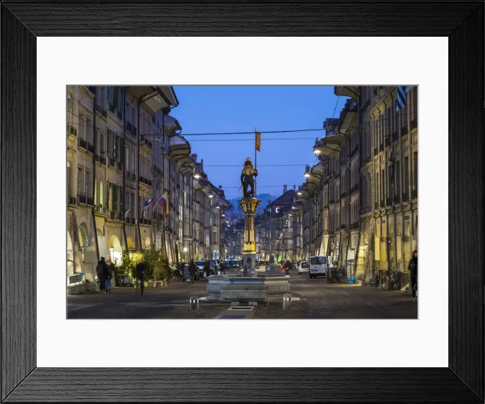 Framed Print : Kramgasse, Bern (capital city), Berner Oberland, Switzerland Framed Print : Kramgasse, Bern (capital city), Berner Oberland, Switzerland