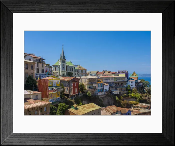 Framed Print : Colorful houses and Lutheran Church of the Holy Cross, Cerro Concepcion, UNESCO, Valparaiso, Valparaiso Province, Valparaiso Region, Chile Framed Print : Colorful houses and Lutheran Church of the Holy Cross, Cerro Concepcion, UNESCO, Valparaiso, Valparaiso Province, Valparaiso Region, Chile