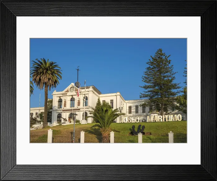 Framed Print : Low angle facade of Museo Naval Y Maritimo against clear blue sky, Playa Ancha, Valparaiso, Valparaiso Province, Valparaiso Region, Chile Framed Print : Low angle facade of Museo Naval Y Maritimo against clear blue sky, Playa Ancha, Valparaiso, Valparaiso Province, Valparaiso Region, Chile