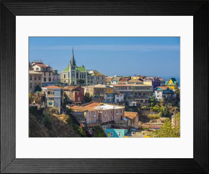 Framed Print : Colorful houses and Lutheran Church of the Holy Cross, Cerro Concepcion, UNESCO, Valparaiso, Valparaiso Province, Valparaiso Region, Chile Framed Print : Colorful houses and Lutheran Church of the Holy Cross, Cerro Concepcion, UNESCO, Valparaiso, Valparaiso Province, Valparaiso Region, Chile
