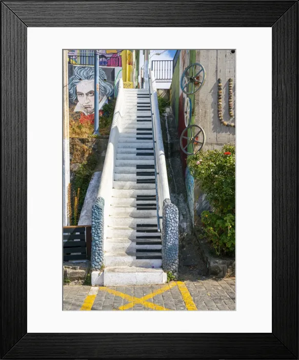 Framed Print : Piano Staircase at Cerro Alegre, UNESCO, Valparaiso, Valparaiso Province, Valparaiso Region, Chile Framed Print : Piano Staircase at Cerro Alegre, UNESCO, Valparaiso, Valparaiso Province, Valparaiso Region, Chile