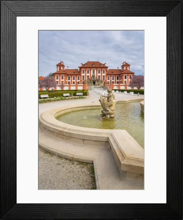 Framed Print : Fountain at baroque Troja Chateau in spring, Prague, Bohemia, Czech Republic Framed Print : Fountain at baroque Troja Chateau in spring, Prague, Bohemia, Czech Republic